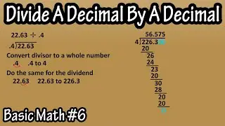 How To Divide A Decimal Number By A Decimal Number - Dividing Decimals Examples Explained