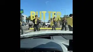 BTS performing Butter at the crosswalk