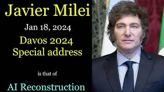 Javier Milei in English AI reconstruction Davos 2024