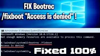 Fix Bootrec /fixboot Access is Denied