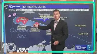 Tracking the Tropics: Hurricane Beryl moving toward Jamaica as a Category 5 storm