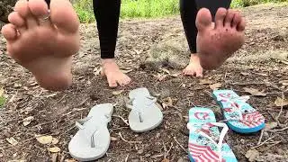 Double Taps 3 | Flip-flops and Barefoot ASMR tapping/sliding