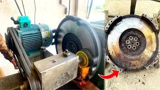 How to Resurfacing Truck flywheel in Local workshop || AmazingTechnique of Restoration Old Flywheel.