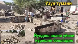 Йулдош акани уйини куришни бошладик. Узун тумани