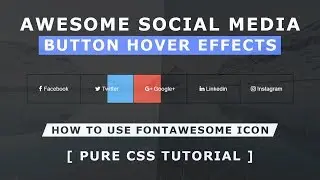 CSS Reverse Direction Hover Effects - Awesowe Social Media Button Hover Animation - CSS Hover Effect