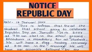 Write a notice on school notice board for Republic day celebration in school l Republic day notice l