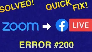 How To Fix Zoom to FB Live Error Subject does not have permission to create live video on this group