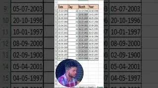 Day Month Year In Excel | MS Excel tips & tricks #excel #ytshorts #excelshorts #tipsandtricks