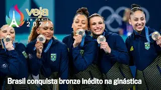 Rebeca carrega e Brasil conquista bronze inédito por equipes na ginástica