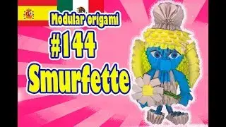 3D MODULAR ORIGAMI #144 Smurfette