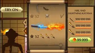 Shadow Fight 2 The Most Powerful Fire and Lightning Katana
