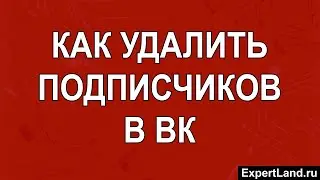 Как удалить подписчиков в ВК