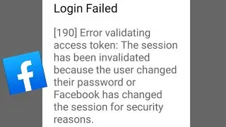 Facebook Fix [190] Error validating access token: The session has been invalidated... Problem