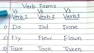 Verb forms V1, V2 and V3 in English | Verb1 Verb2 Verb3 | Grammar | Smile Please World