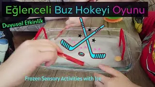 Evde Buz Hokeyi Etkinliği - Aile Turnuvası I Duyusal Oyun - Frozen Sensory Activities with Ice