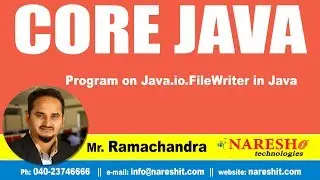 Core Java Tutorials | Program on Java.io.FileWriter in Java | Mr.Ramchandra