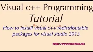 How to install visual c++ redistributable packages for visual studio 2013?