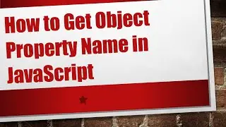 How to Get Object Property Name in JavaScript