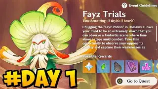 DAY 1!! FAYZ TRIALS New Event Genshin Impact