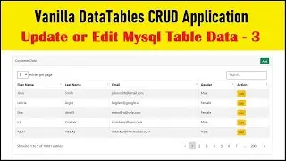 Vanilla DataTables CRUD Application - Update or Edit MySQL Table Data - 3