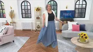 Destination 365 Handkerchief Hem Midi Skirt on QVC