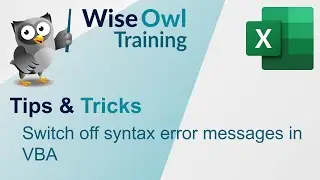 Switch off syntax error messages in VBA