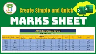 How to Create Marksheet in MS Excel | Student Marksheet in MS Excel | Excel | MS Excel Tutorial