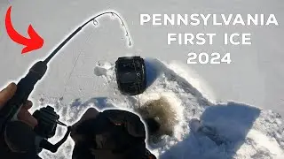 FIRST ICE Pennsylvania! Hot Early Ice Fishing on SKETCHY Lake