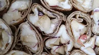/ Блинные роллы / Блинный рулет с творожным сыром рецепт  /Pancake roll