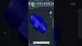 AutoCAD 3D, How to draw pipe fitting, union connector The End, #shorts