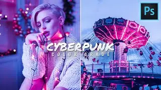 Cyberpunk Color Grading - Photoshop Tutorial (Easy)