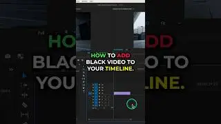 Add Black Video to Timeline in Seconds! #premierepro