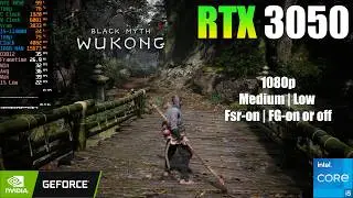 Black Myth: Wukong Geforce RTX 3050 Laptop - 1080p with Frame Generation, FSR