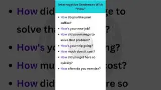 Interrogative Sentences With “How” | Daily Use English Sentences 