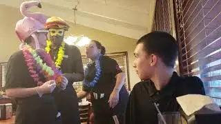 Golden corral employees sing happy birthday