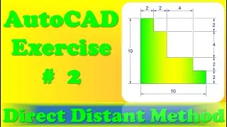 AutoCAD Practice Exercise # 2 - Direct Distant Method #autocad #trending #exercise #practice