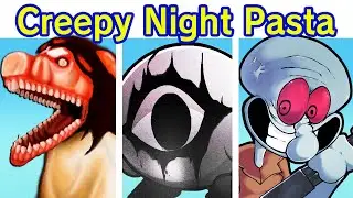 Friday Night Funkin' Creepy Night Pasta (DEMO) | Smile Dog, Squidward Red Mist, TMK (FNF Mod/Horror)