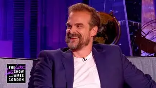 David Harbour & Lily Allen Fell In Love Easy - #LateLateLondon