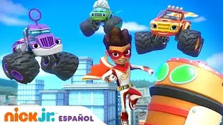 Blaze y los Monster Machines | ¡Paren a los robots destructores! | Nick Jr. en Español