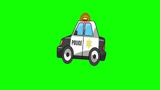 Animated police car 🚓 green screen effect  