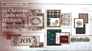 50 Christmas Cards from 6x6 Paper Pad Michaels Holiday Spice Paper