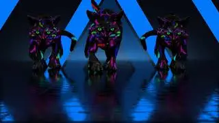 3163 - Cats Animal Neon Light Logo Reveal animation intro opener