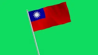 Taiwan Flag Animation - Green Screen