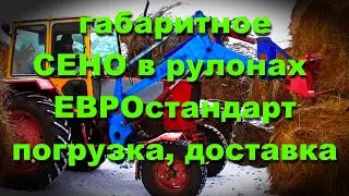 Сено в рулонах доставка  заказчику в деревне