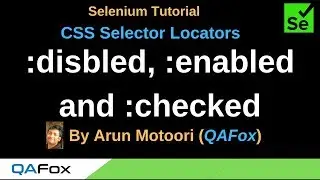 CSS Selector Locators  - Part 15 -  Locating disabled, enabled and selected UI elements