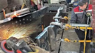 DIFFICULT RECOVERY OF A TRUCK FRAME AFTER A HARD ACCIDENT