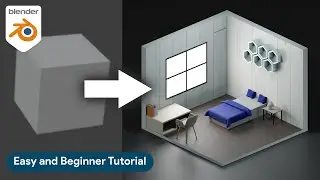 Blender 3D - Create a 3D Isometric BEDROOM in 28 minutes