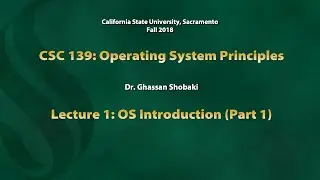 Operating Systems Lecture 1: OS Introduction (Part 1)