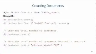 NoSQL: Counting, Sorting, and Limiting Documents in MongoDB