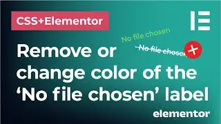 How to change the color or remove the No file chosen label | File upload Elementor forms and CSS